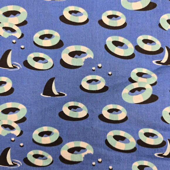 Riley Blake Sharktown Cotton Fabric By Shawn Wallace 41x73 C6352 Nautical Ocean - Picture 1 of 7